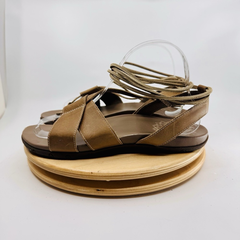 Chaco Sandals Shoes Womens 7 Sage Brown Leather Strappy Gladiator Comfort - Picture 2 of 7